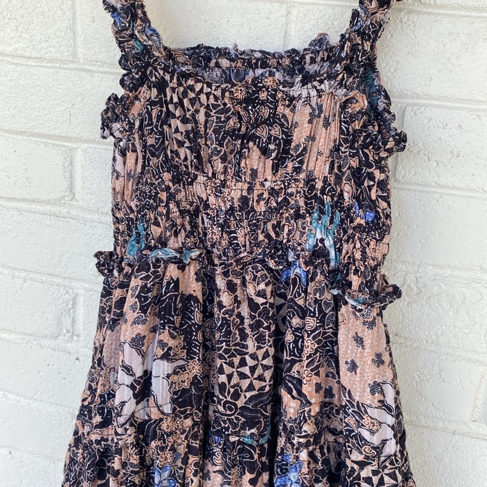 Ulla Johnson Annisa Midi Floral Tiered Dress in Faded Coral 2 - Picture 7 of 8